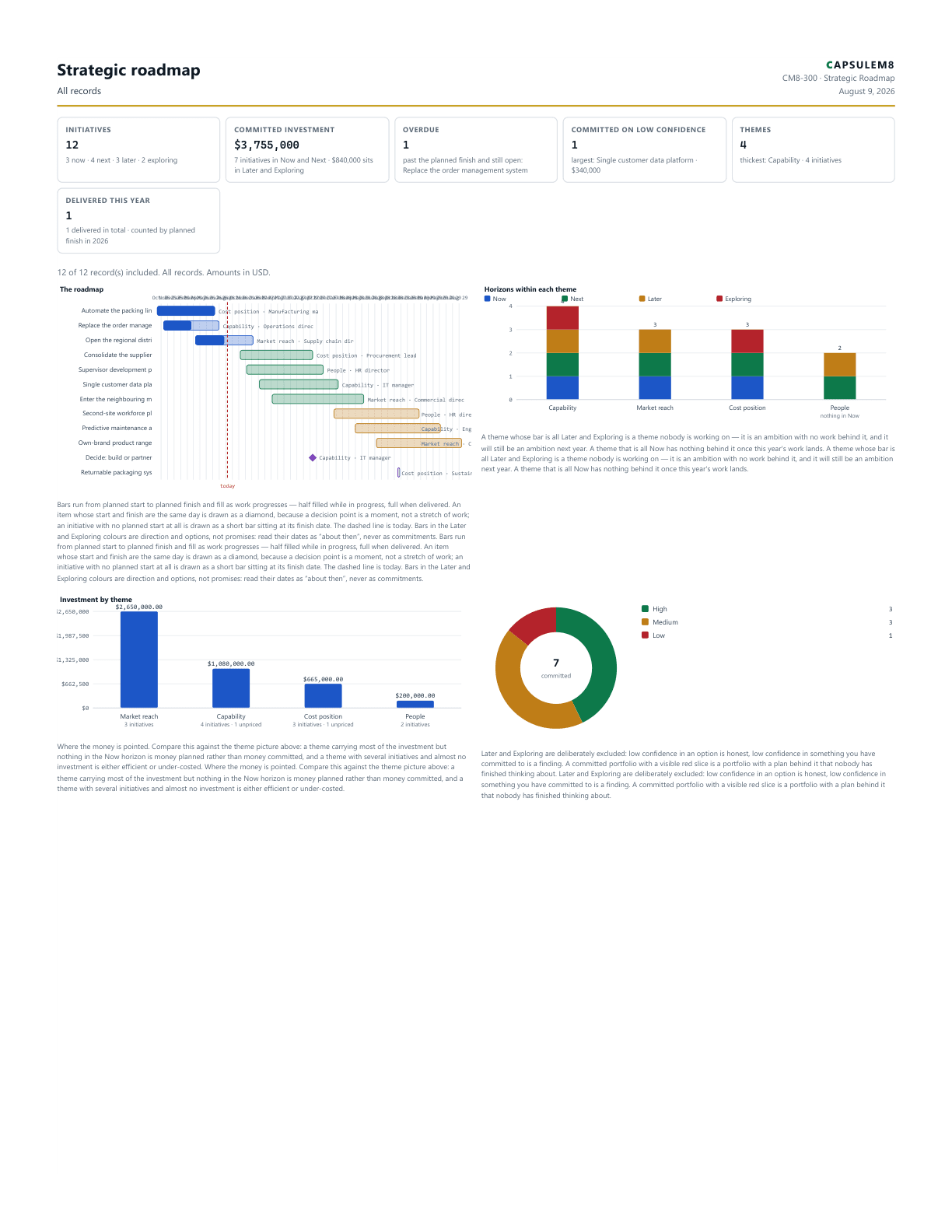 First page of the Strategic roadmap PDF